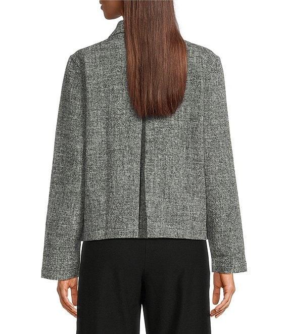 Eileen Fisher Petite Size Organic Cotton Blend Tweed Point Collar Long Sleeve Jacket Product Image