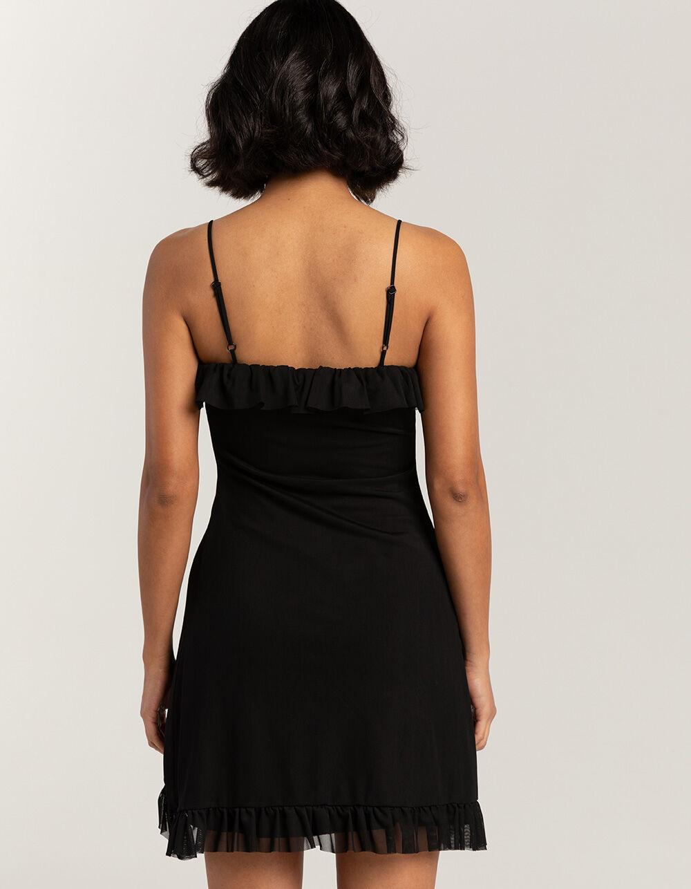 RSQ Womens Ruffle Slip Dress - BLACK Product Image