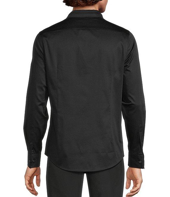Murano Slim Fit Solid Sateen Pintuck Long Sleeve Woven Shirt Product Image