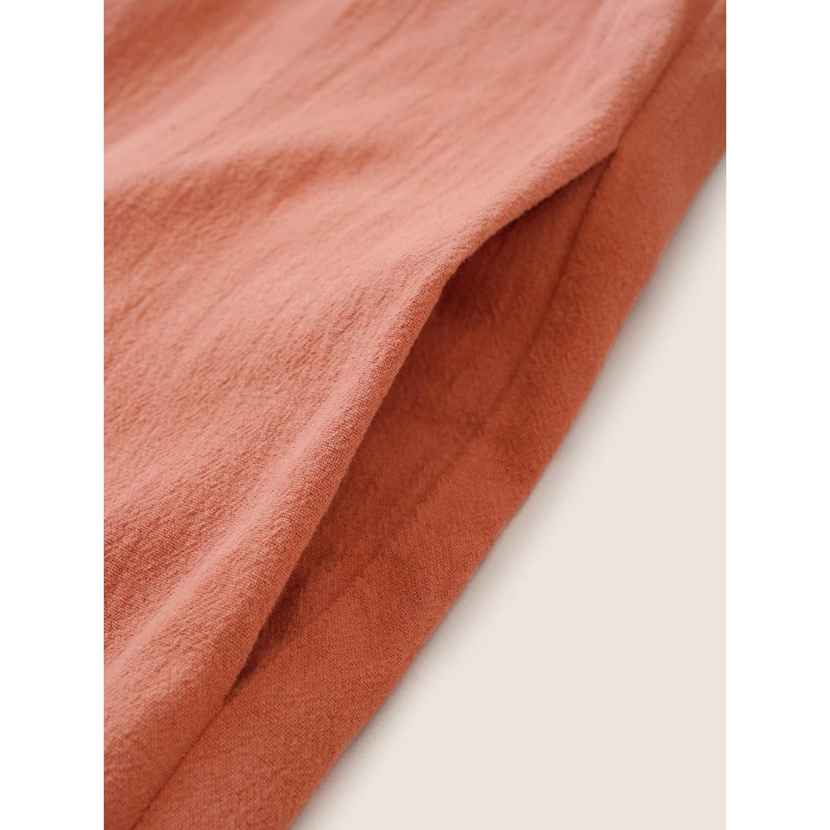 Plus Size Rust Solid Texture Pleated Adjustable Straps Jumpsuit Women Casual Sleeveless Non Everyday Loose Jumpsuits BloomChic 10/M Product Image