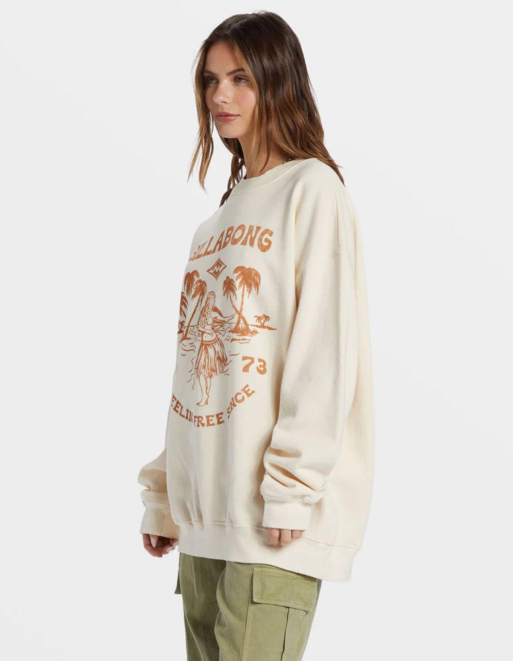 BILLABONG Ride In Womens Oversized Crewneck Sweatshirt - CREAM Product Image