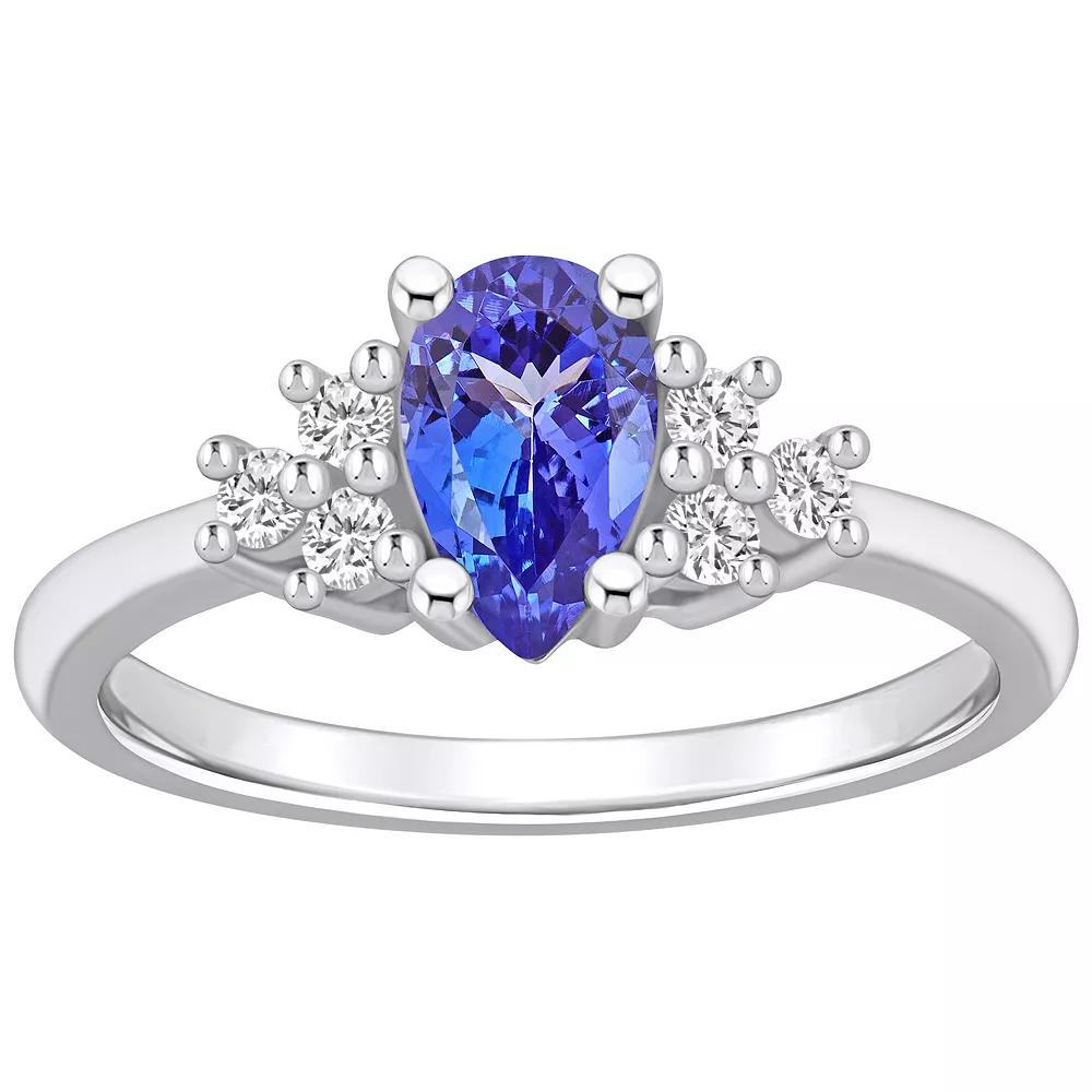Alyson Layne 14k Gold Pear Shape Tanzanite & 1/5 Carat T.W. Diamond Ring, Women's, Size: 9 Product Image