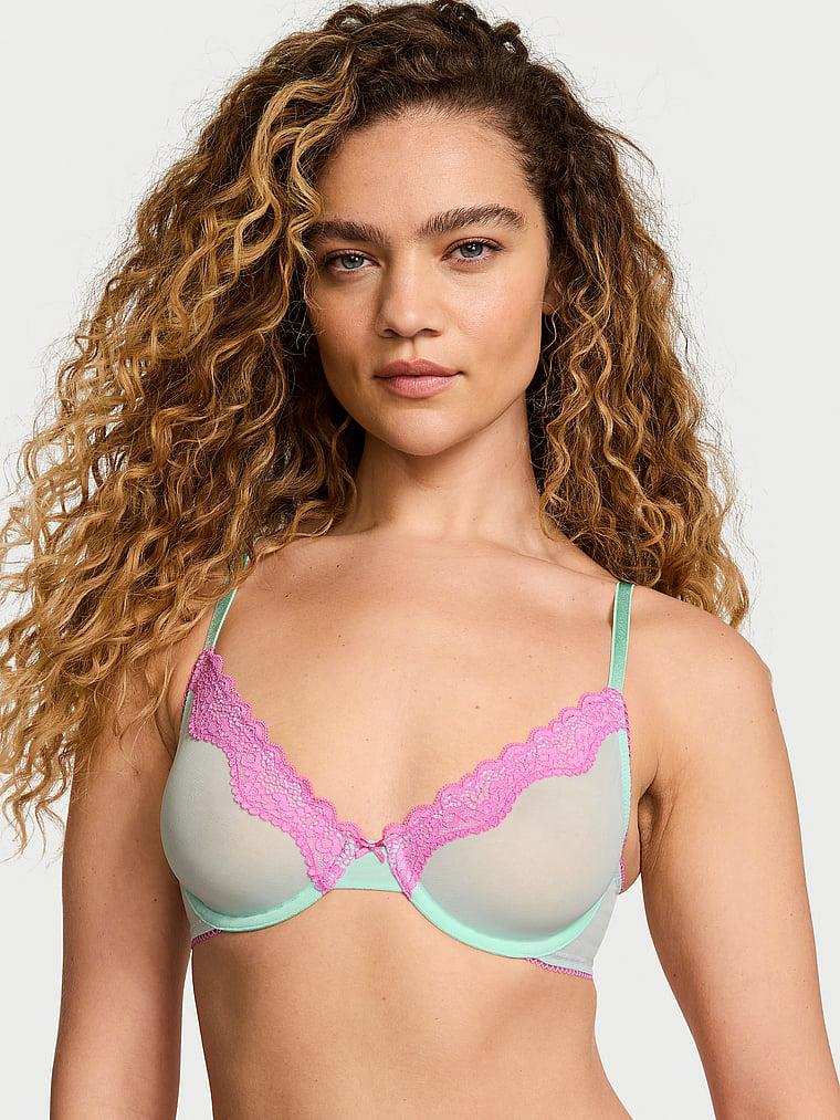 Tease Lace-Trim Unlined Demi Bra Product Image