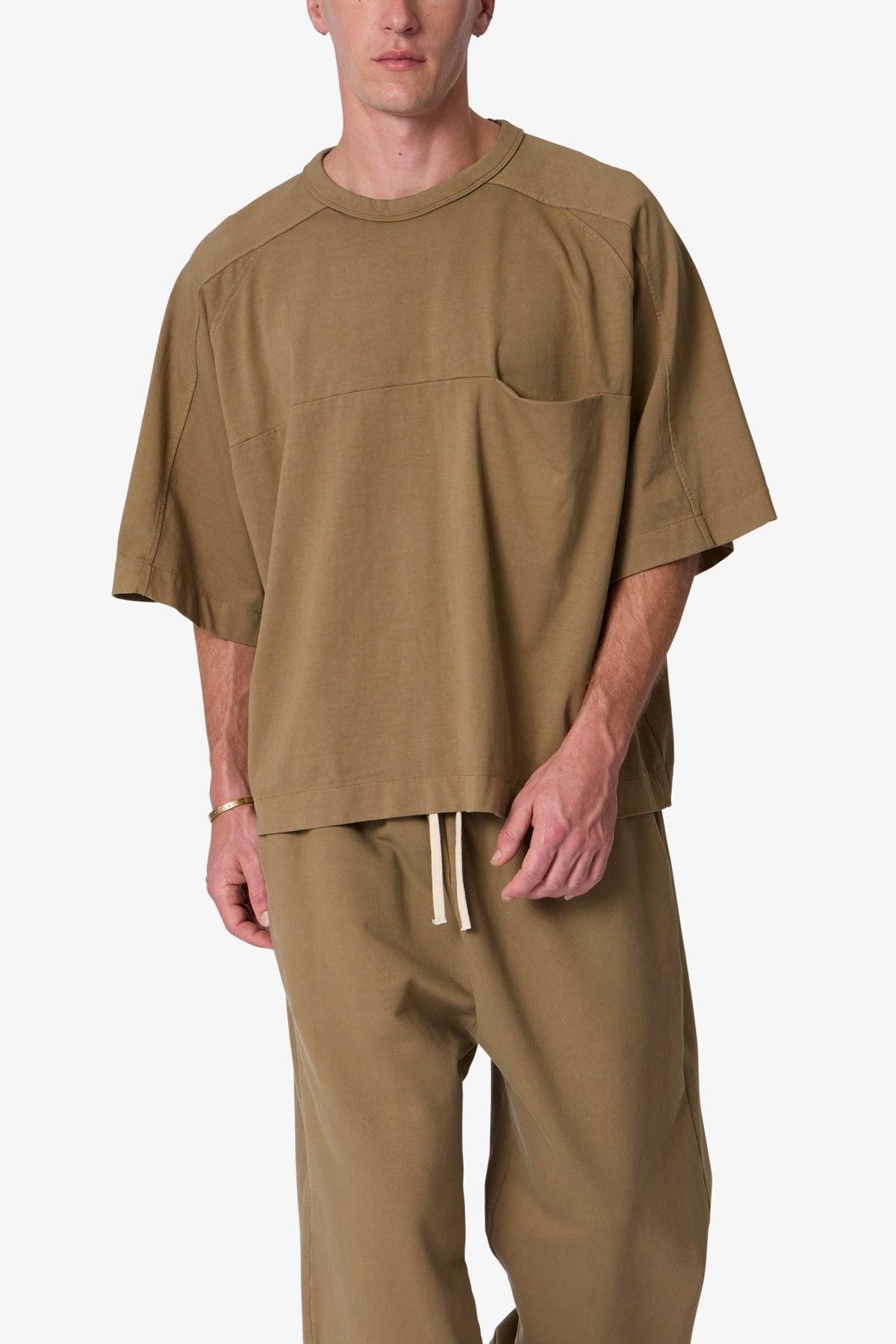 Paneled Hidden Pocket Tee - Washed Earth Product Image