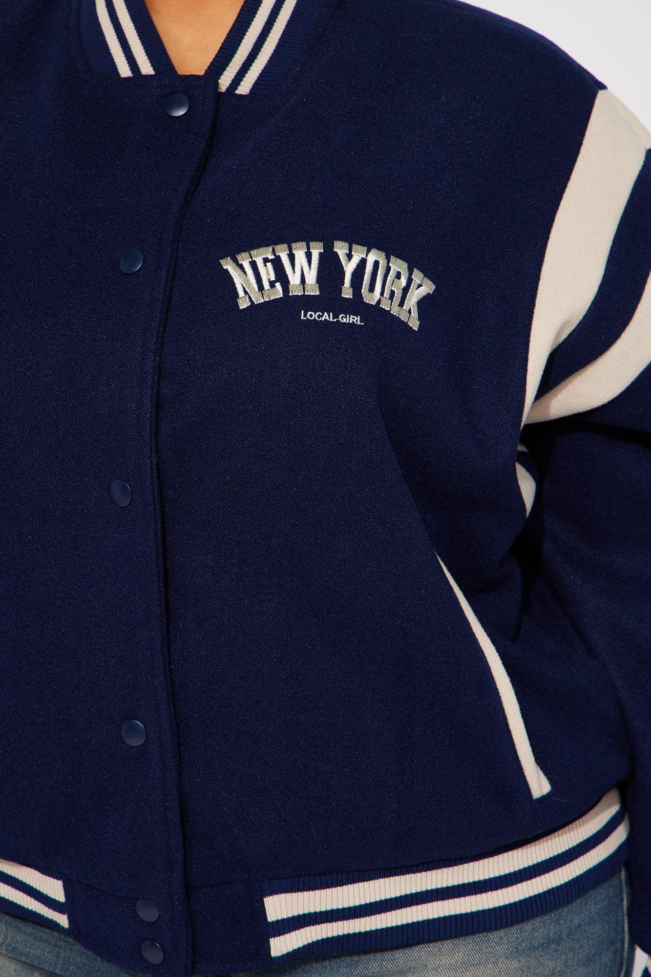 Manhattan Babe Varsity Jacket - Navy Female Product Image