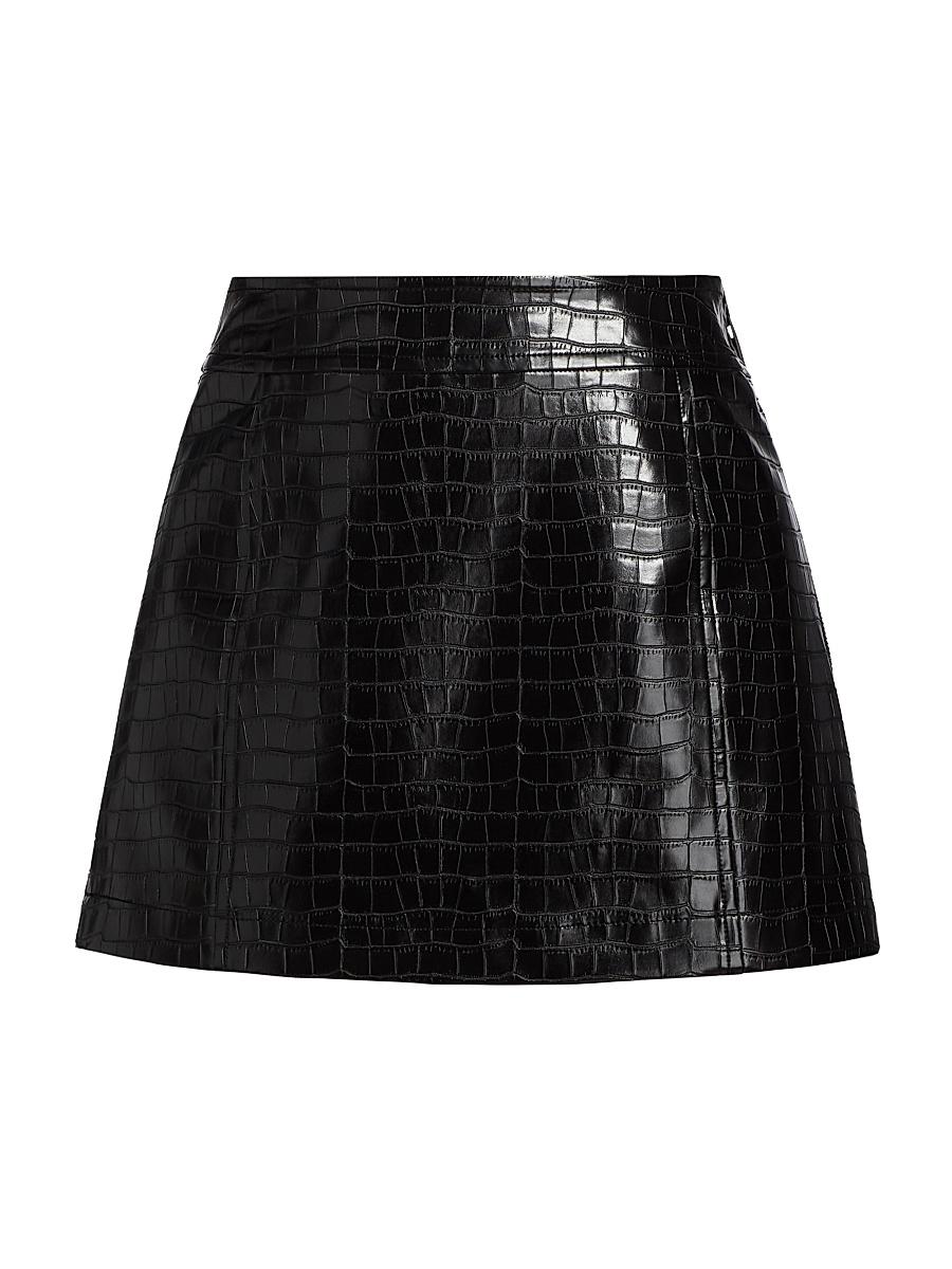 Womens Micro Croc Mini Skirt Product Image