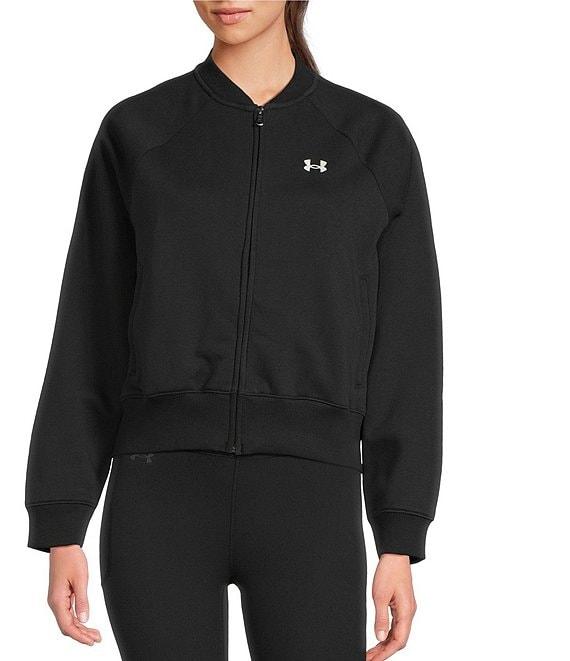 Under Armour Rival Fleece Crew Neck Long Sleeve Bomber Jacket Product Image