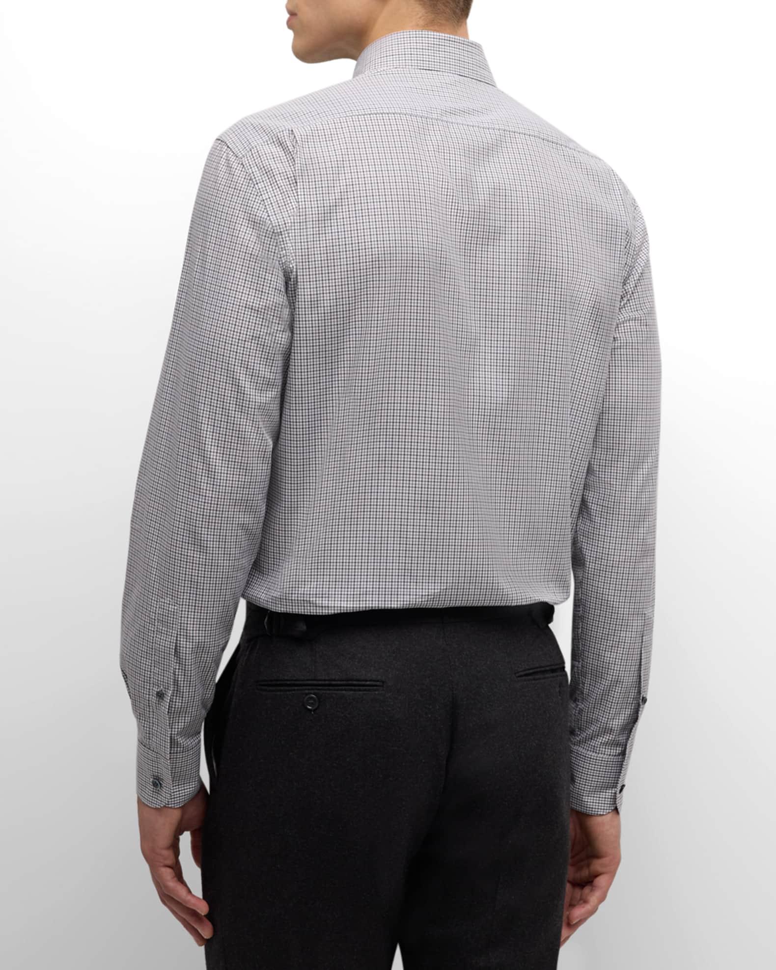 Men's Centoquaranta Micro-Check Cotton Sport Shirt Product Image