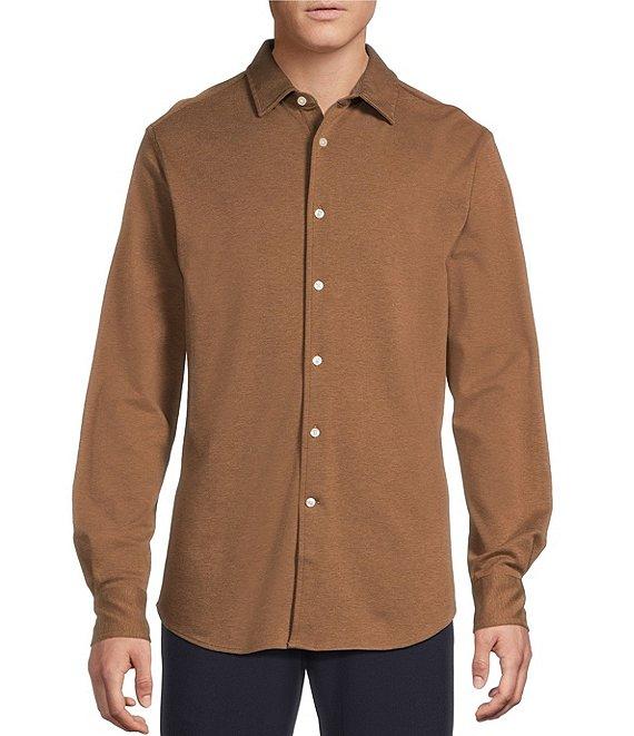 Daniel Cremieux Signature Label The Highlands Collection Solid Knit Long Sleeve Coat Front Shirt Product Image