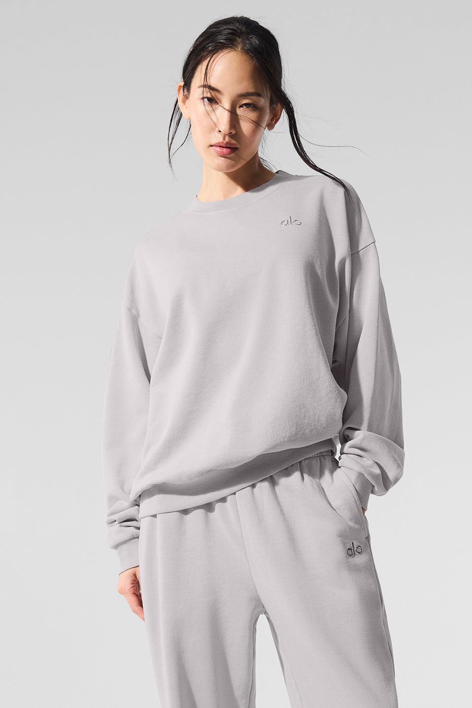 Washed Accolade Crew Neck Pullover - Grey Sky Wash Product Image