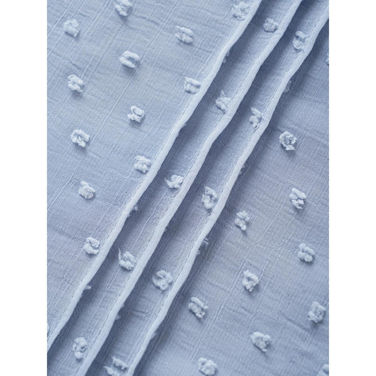 Plus Size Stone Textured Lace Insert Pleated Flutter Sleeve Blouse Women Elegant Short sleeve Flat collar Everyday Blouses BloomChic 14-16/1X Product Image