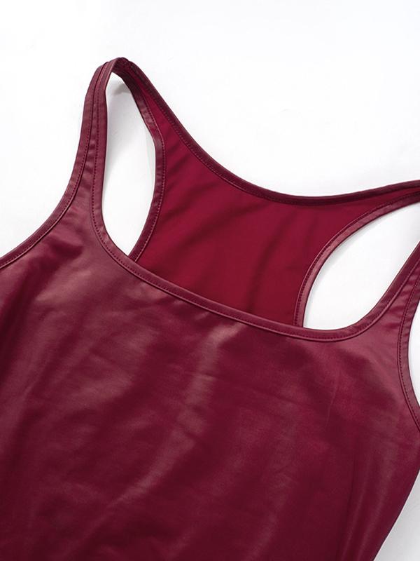 Plain Square Neck Casual Tank Top Product Image