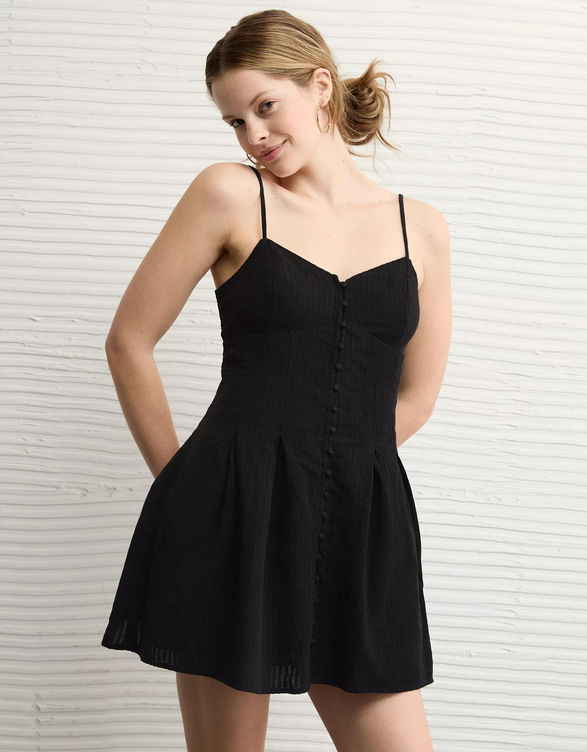 AE Sweetheart Button-Up Mini Dress Product Image