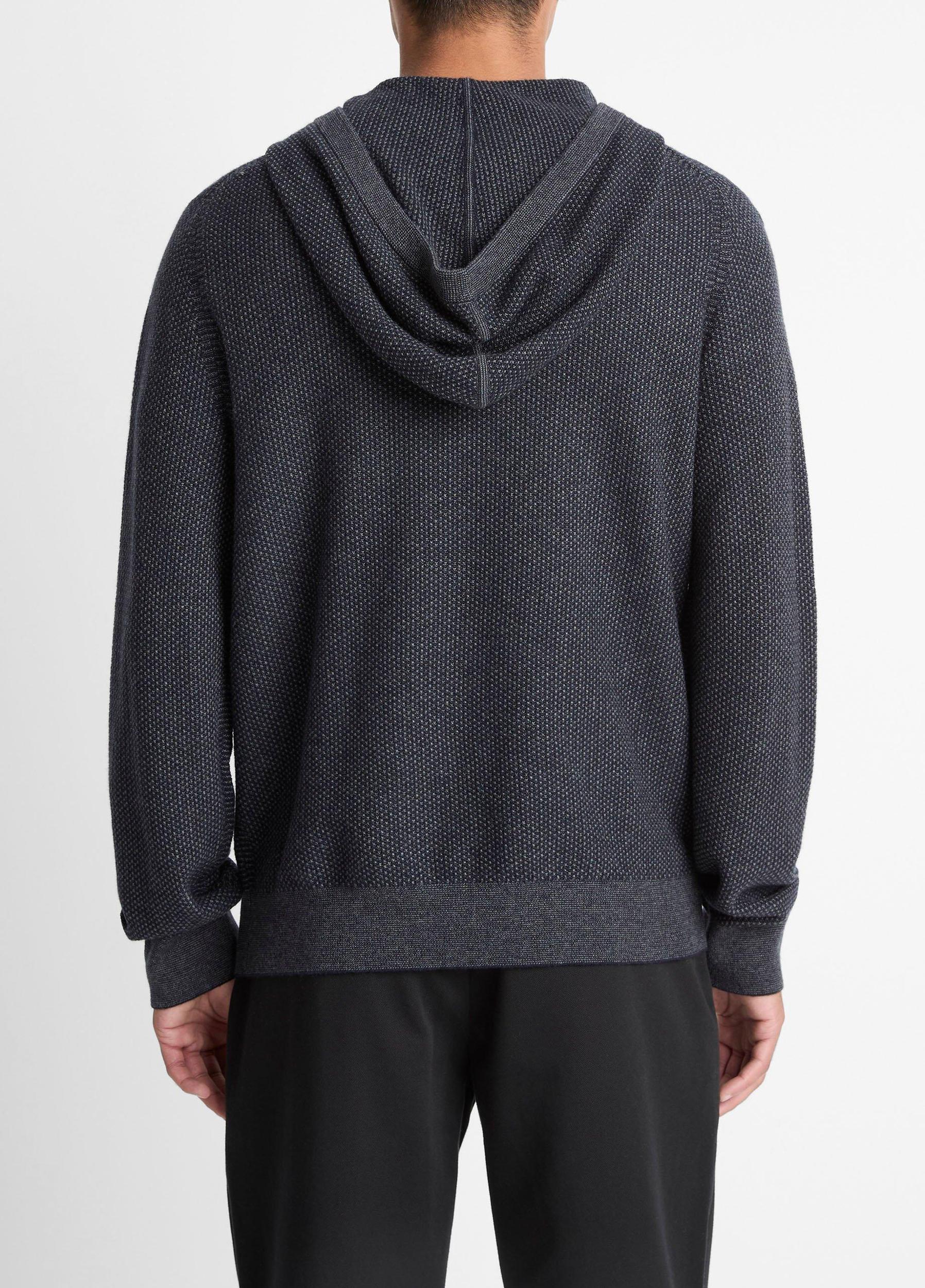Geo-Jacquard Wool-Blend Sweater Hoodie Product Image