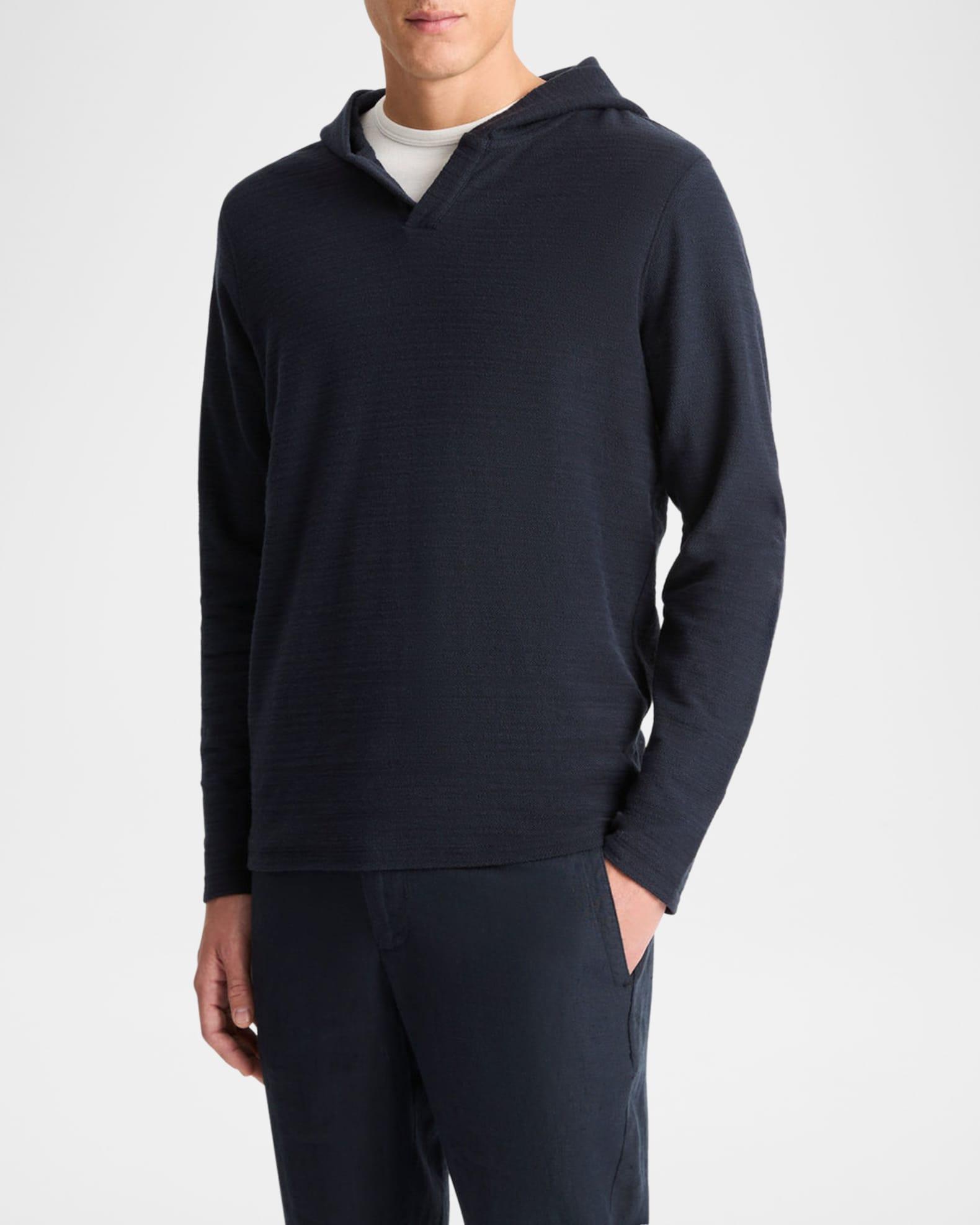 Men's Solid Cotton Hoodie Product Image