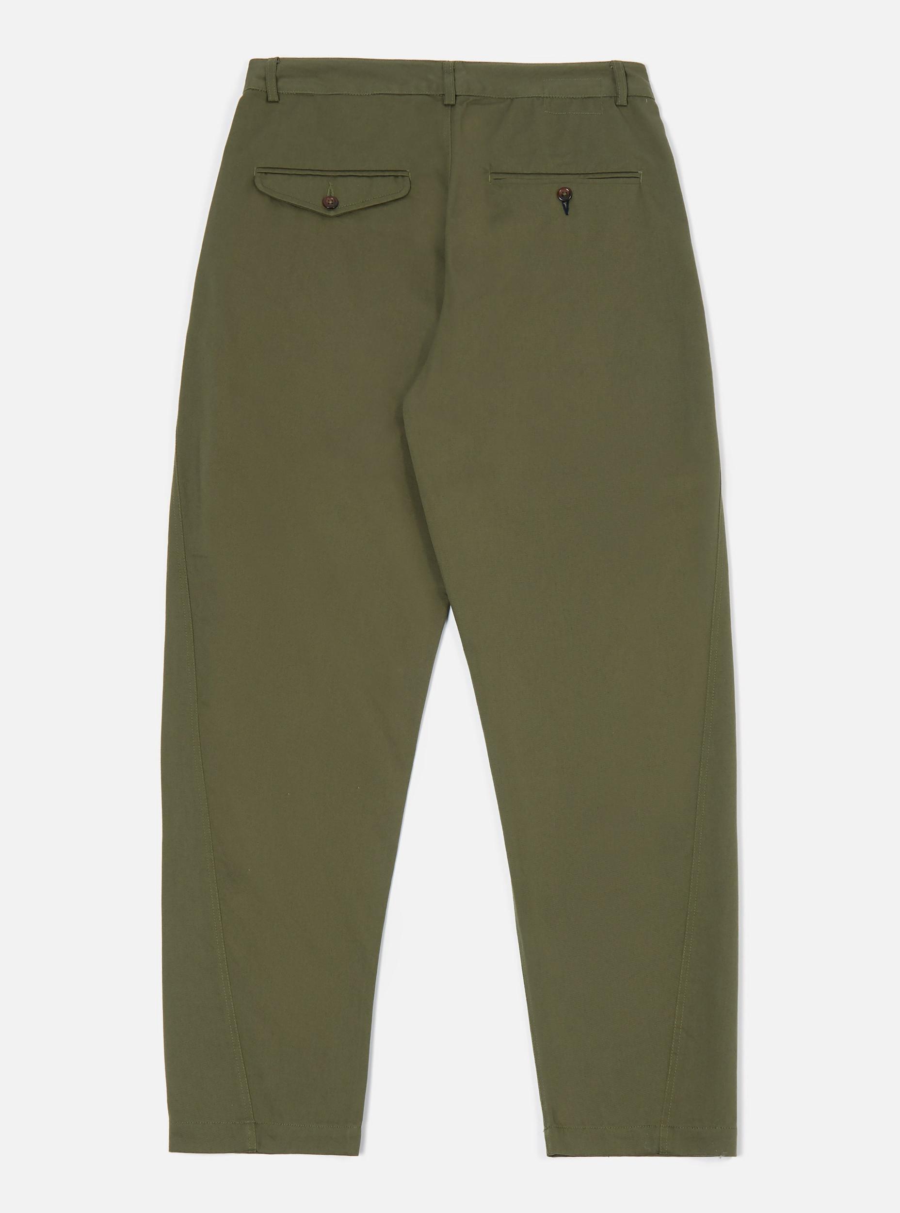 Light Olive Twill Curved Pant Product Image