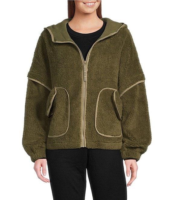 UGG Mariella UGGFluff Long Sleeve Zip-Front Fleece Hoodie Product Image