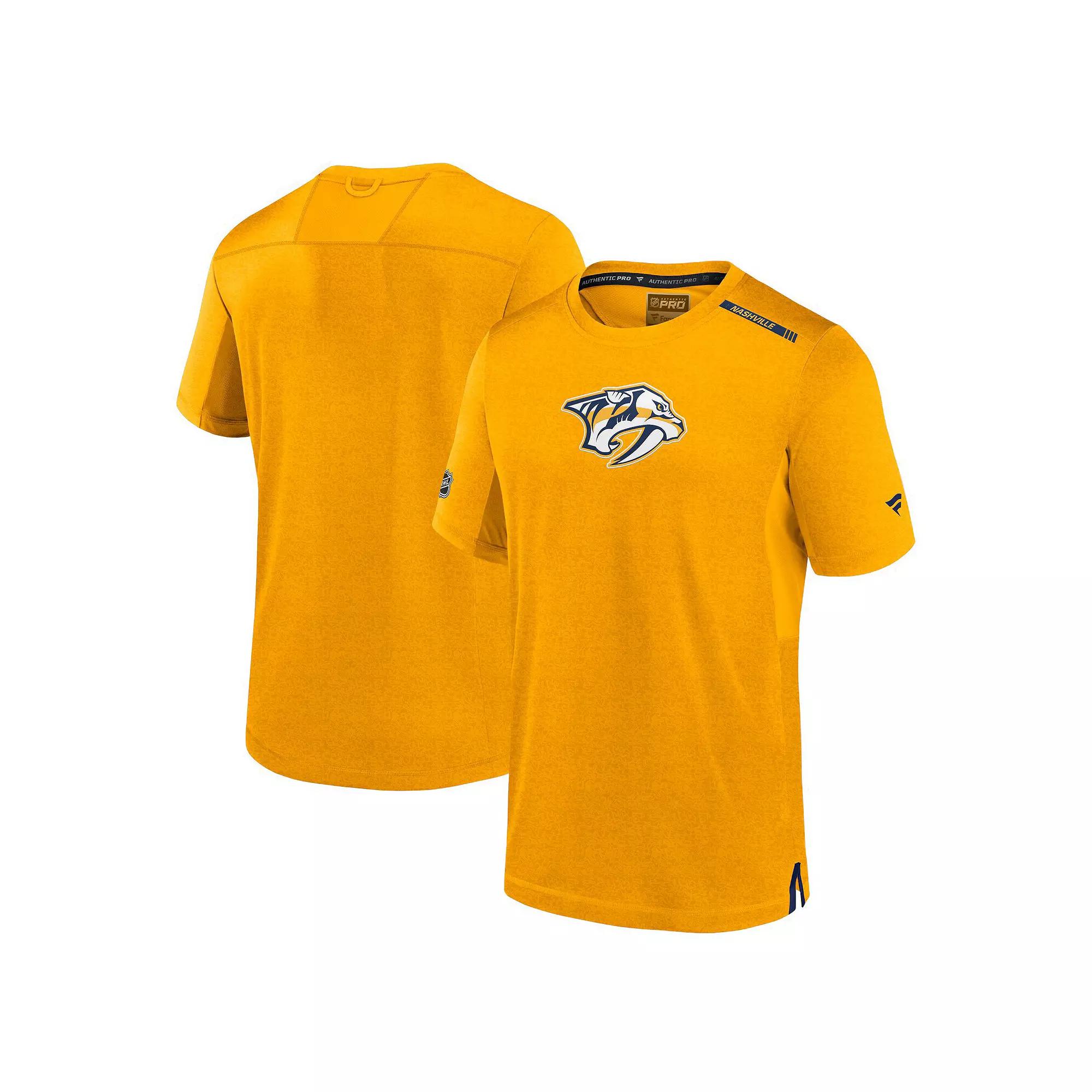 Men's Fanatics Branded Gold Nashville Predators Authentic Pro Performance T-Shirt,  Product Image