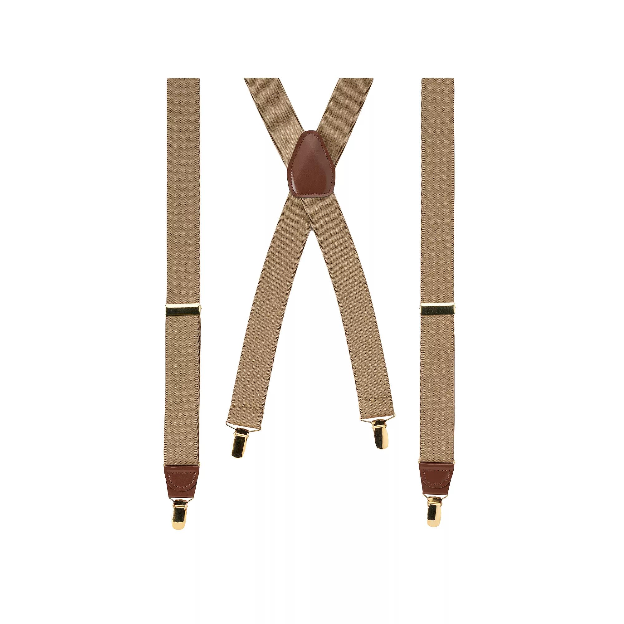 Mens Wembley Solid Stretch Suspenders, Green Product Image