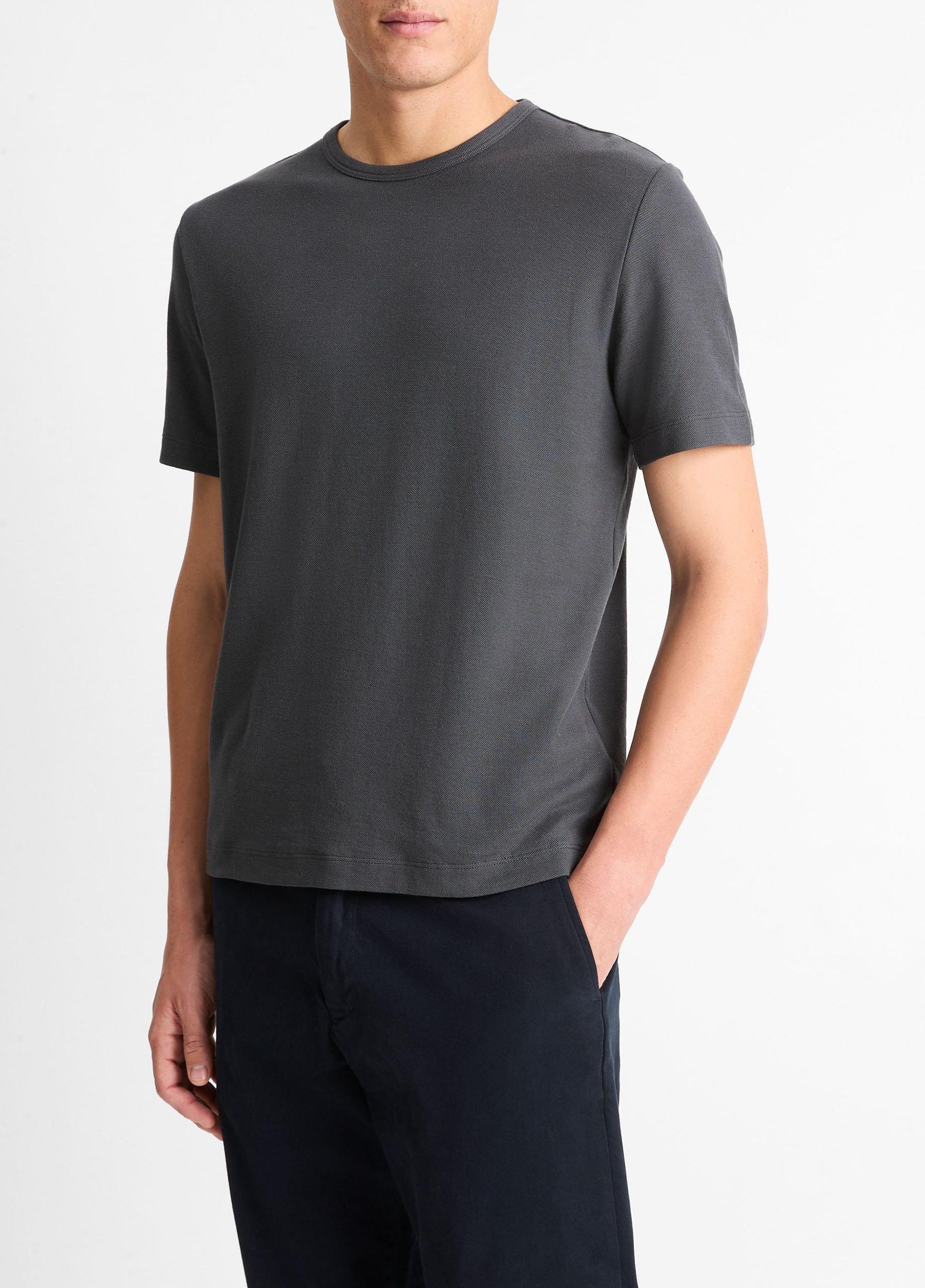Pima Cotton Piqué Crew Neck T-Shirt Product Image