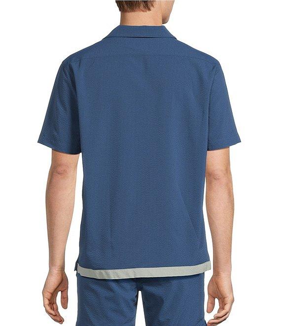 Rowm Seersucker Contrast Cabana Swim Top Product Image