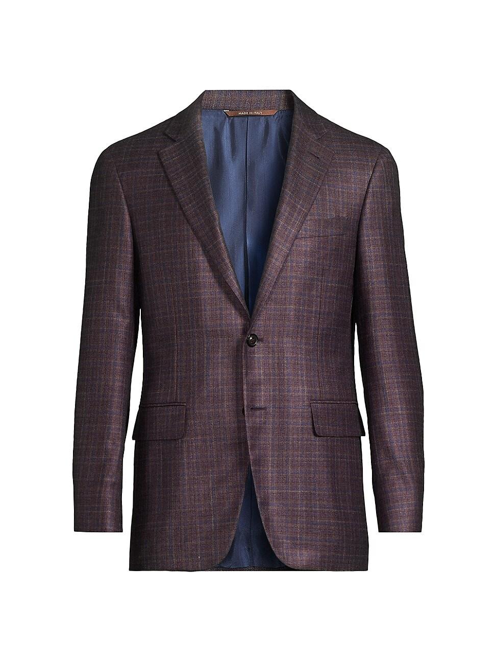 Mens Kei Plaid Silk-Cashmere Single-Breasted Sport Coat Product Image