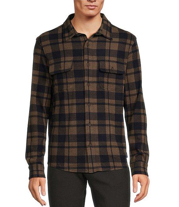 Rowm The Keeper Long Sleeve Plaid Button Down Knit Shirt Product Image