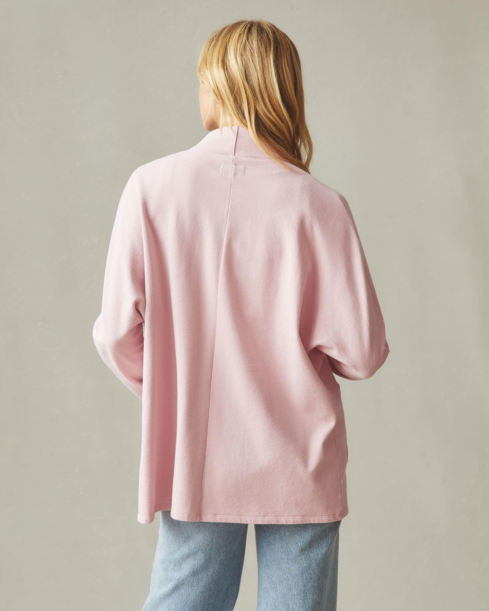 Women's French Terry Cardigan - Silver Pink Female Product Image