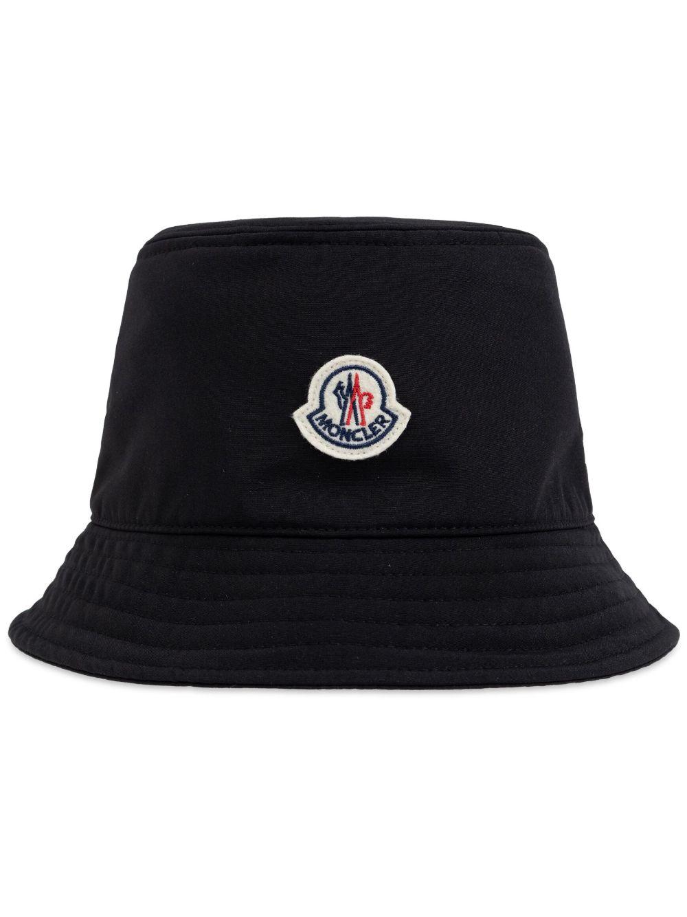 MONCLER Logo Patch Bucket Hat In Black Product Image
