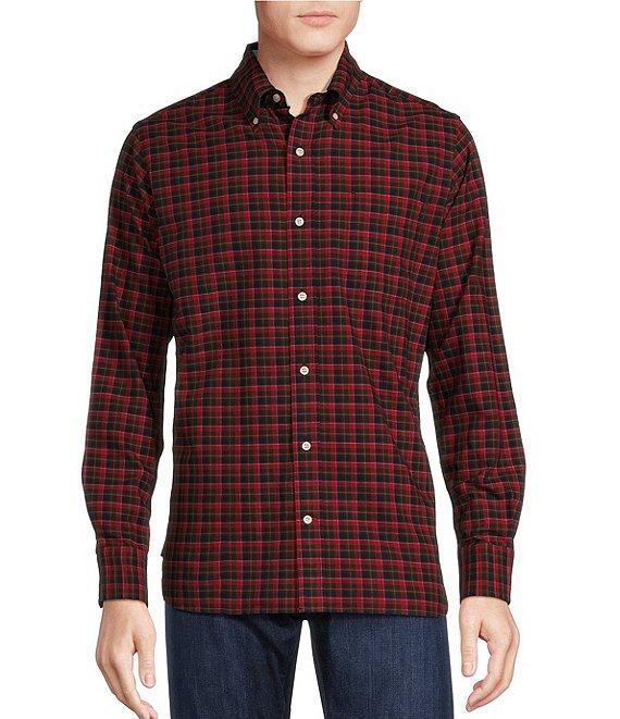 Cremieux Blue Label Big & Tall Slim Fit Plaid Check Oxford Long Sleeve Woven Shirt Product Image