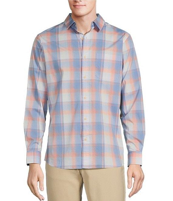 Rowm Rec + Relax Long Sleeve Performance Large Light Multi Plaid Pattern Shirt Product Image
