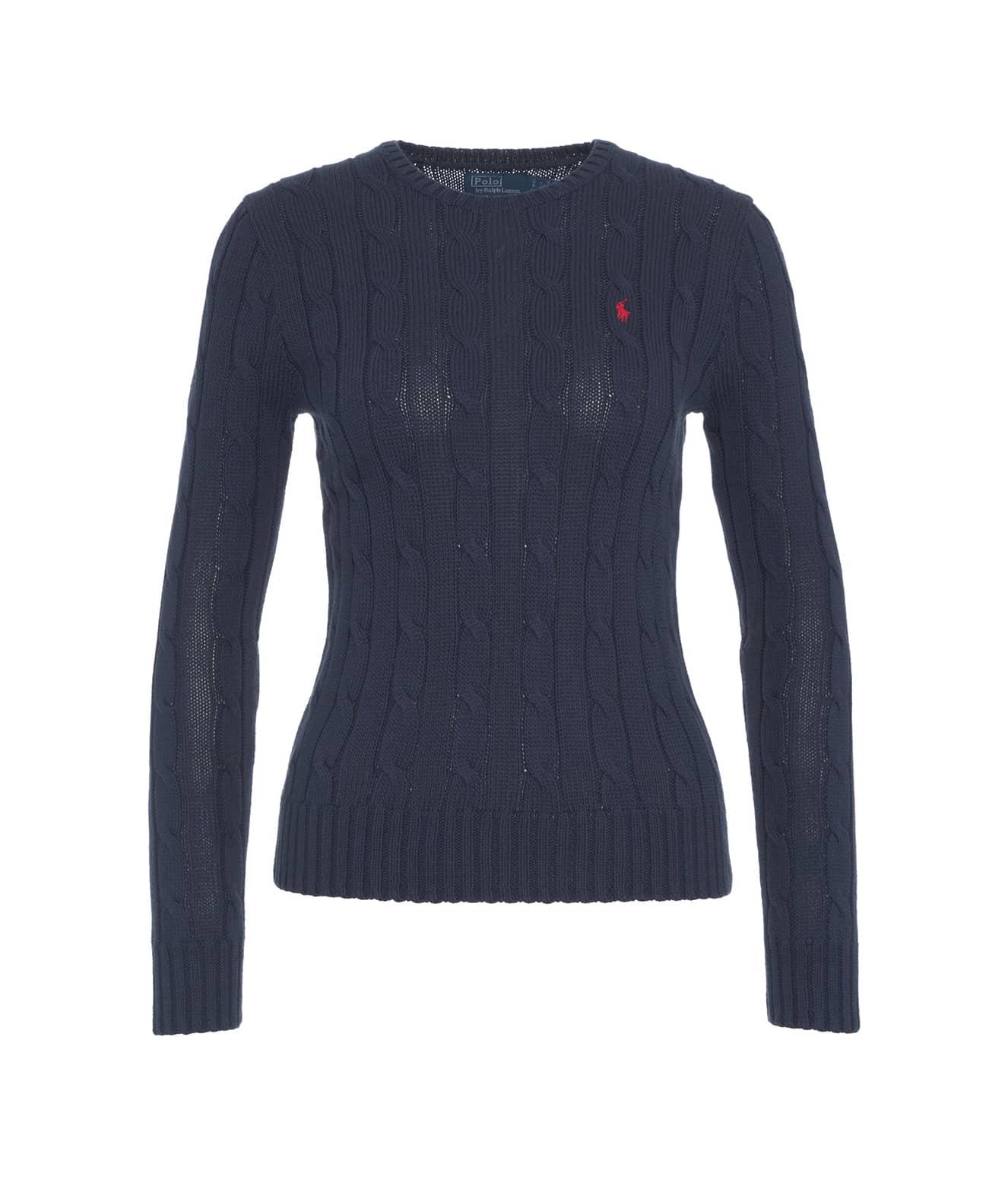 Cable knit sweater with logo embroidery Product Image