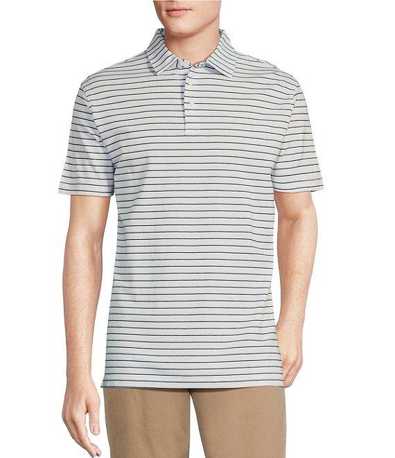 Cremieux Blue Label Stripe Interlock Short Sleeve Polo Shirt Product Image