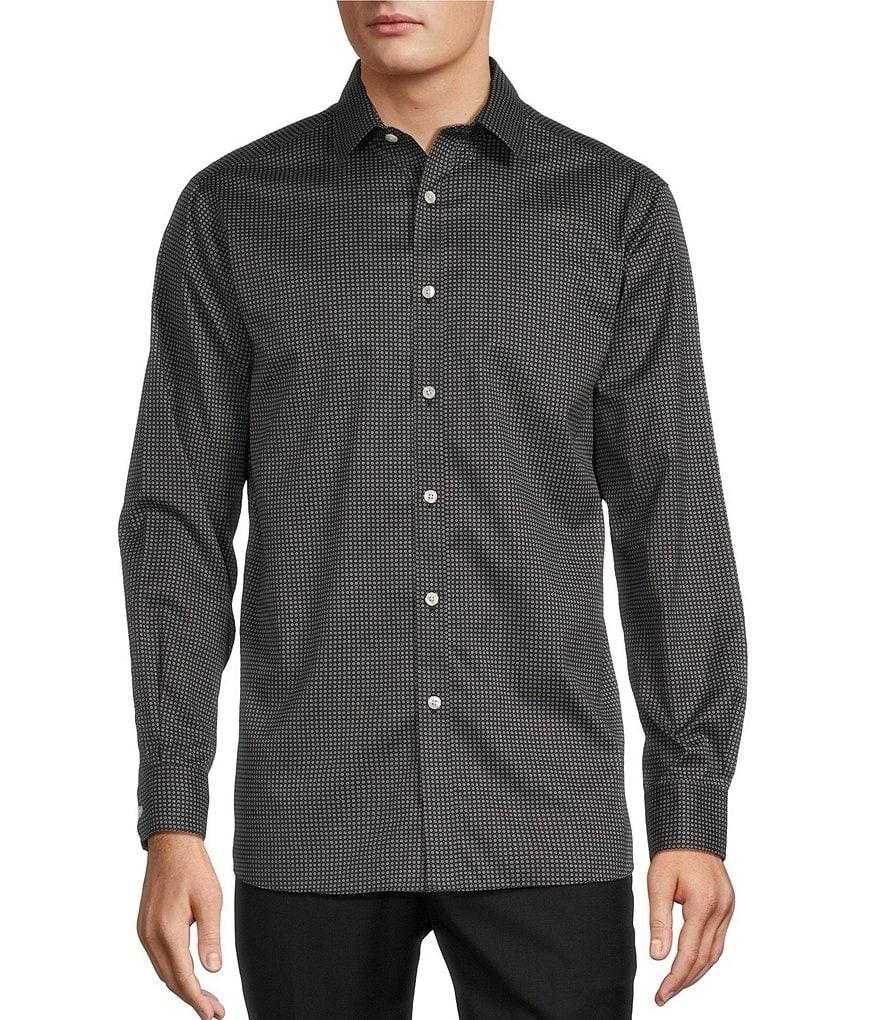 Hart Schaffner Marx State Street Essentials Long Sleeve Geo Print Coatfront Shirt Product Image