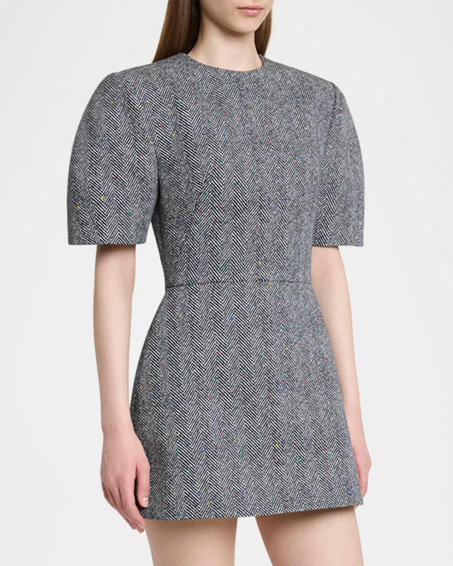 Cotton Twill Herringbone Mini Dress Product Image