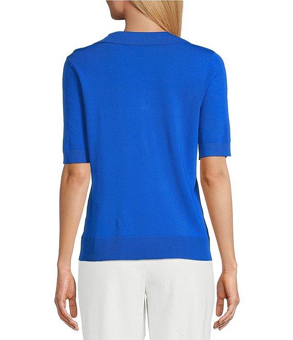 Investments Short Sleeve V-Neck Shirt Collar Top Product Image