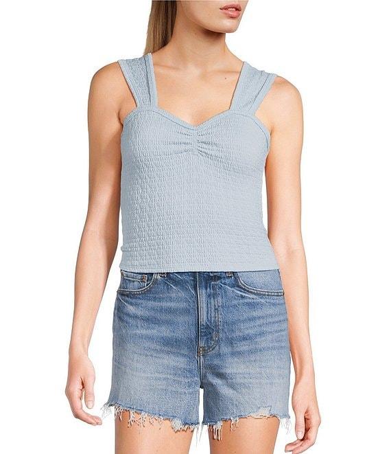 Moa Moa Sweetheart Neck Cinch Front Tank Top Product Image