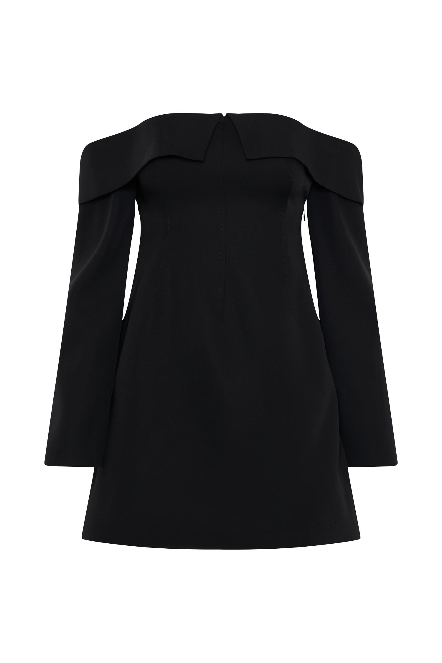 Hugo Suiting Off Shoulder Mini Dress - Black Product Image