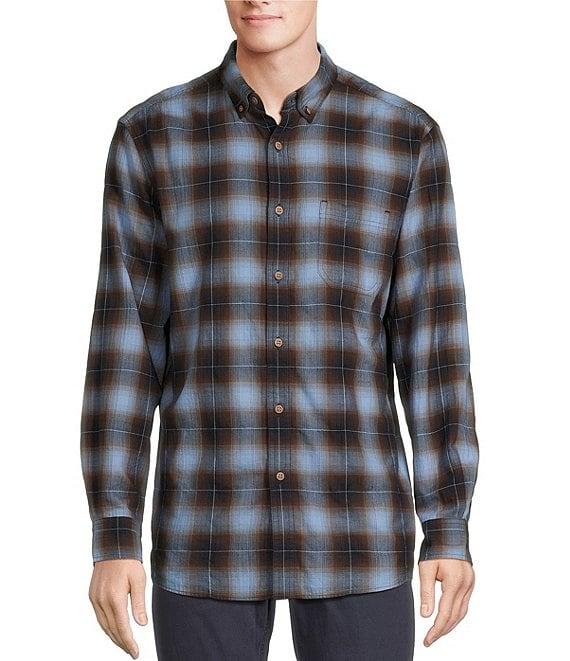 Rowm Long Sleeve Herringbone Medium Plaid Woven Shirt Product Image