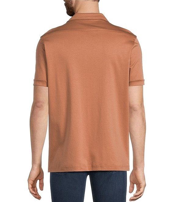 Murano Liquid Luxury Interlock Coat Front Short Sleeve Woven Shirt Product Image