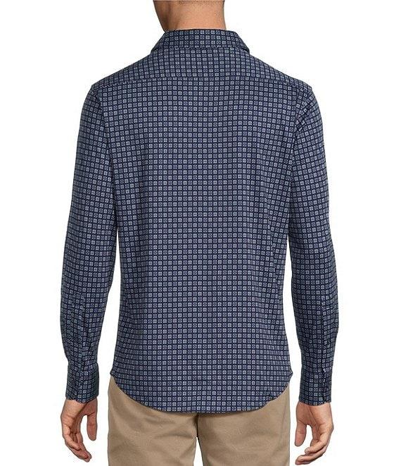Cremieux Blue Label Interlock Coat Front Long Sleeve Geometric Print Knit Shirt Product Image