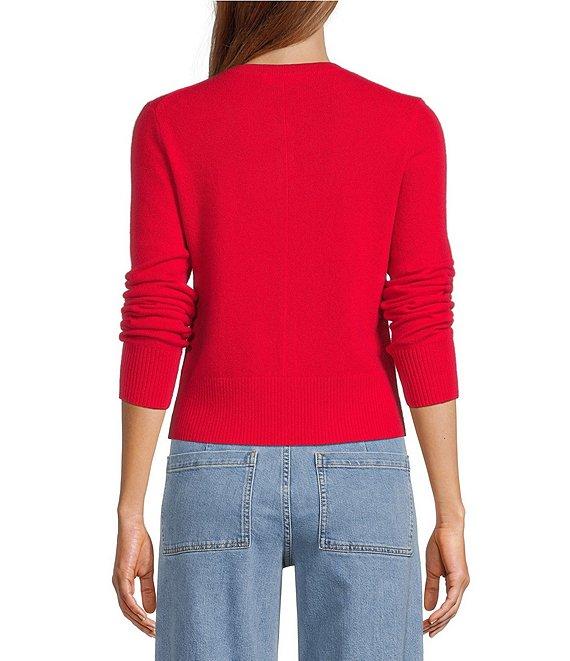 Antonio Melani Lindsay Crew Neckline Long Sleeve Button Front Cashmere Cardigan Product Image