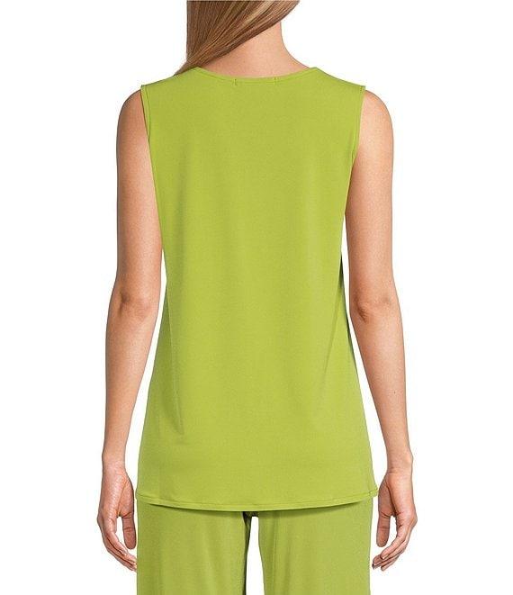 Eva Varro Solid Knit Jersey Crew Neck Sleeveless Top Product Image