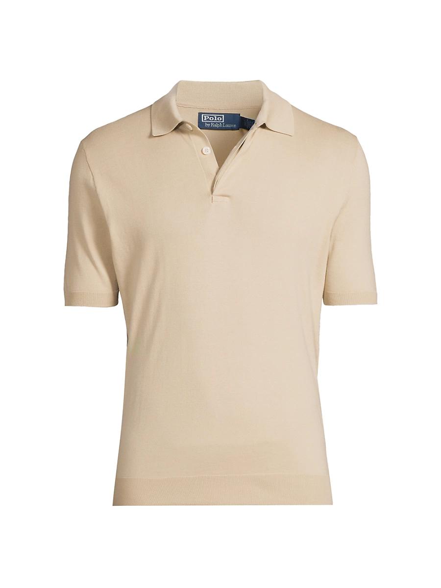 Mens Cotton Polo-Collar Sweater Product Image