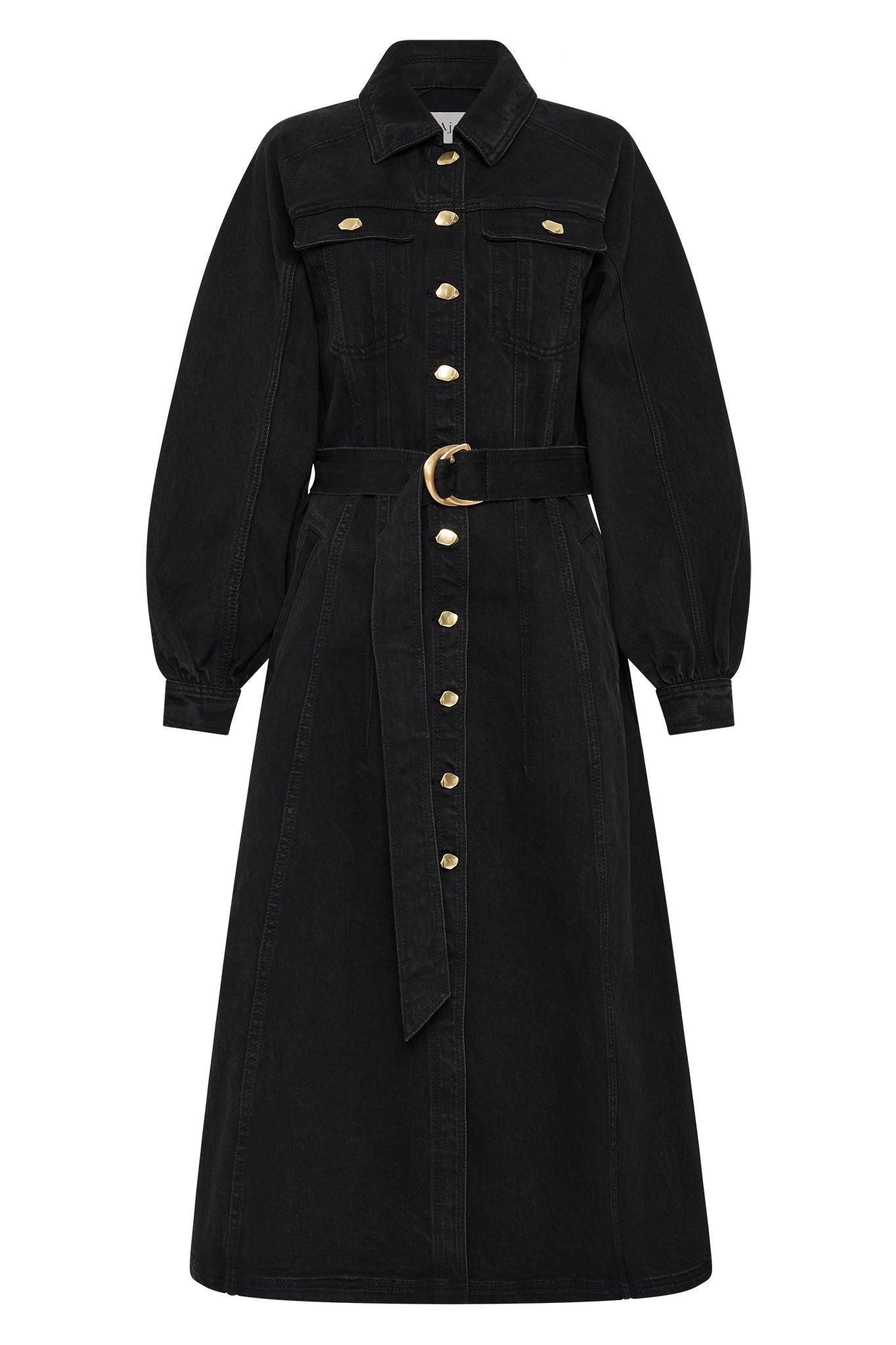 Maya Denim Midi Dress Product Image