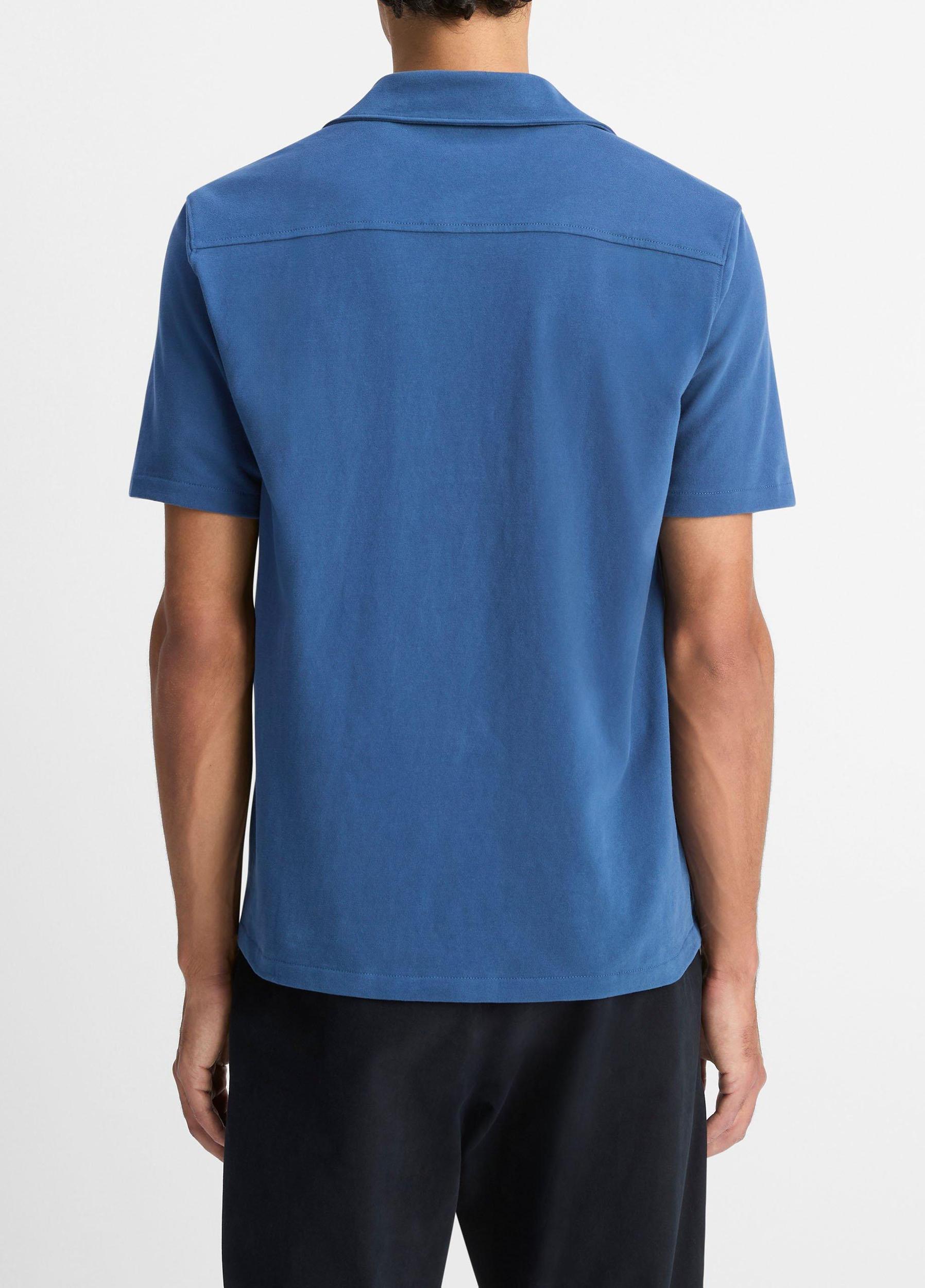 Sueded Cotton Jersey Button-Front Shirt Product Image