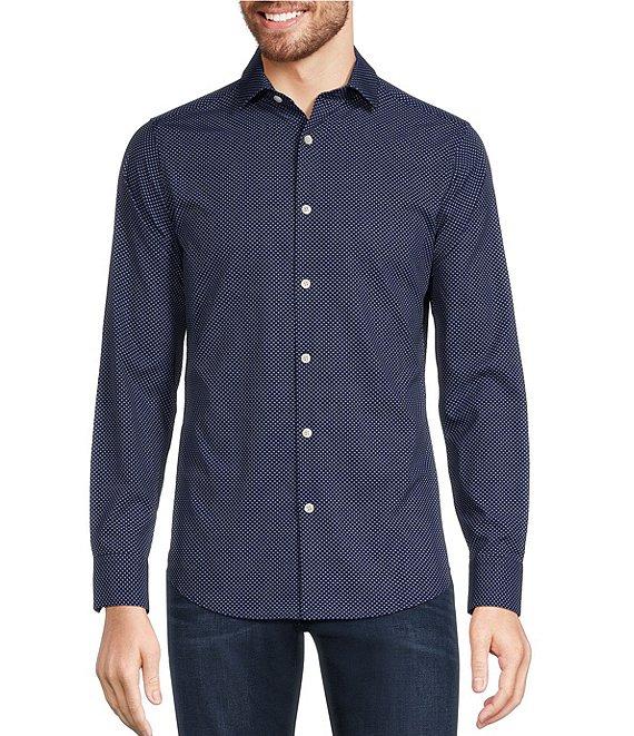Murano Performance Stretch Slim Fit Diamond Print Long Sleeve Woven Shirt Product Image