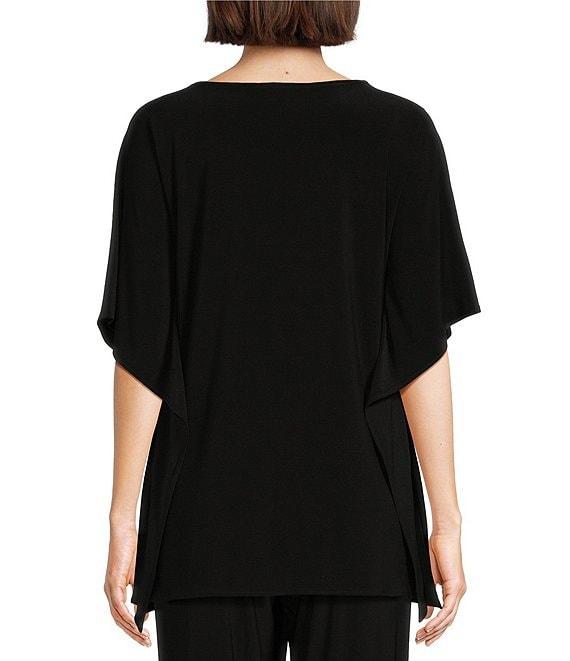 Caroline Rose Stretch Knit Scoop Neck 3/4 Sleeve Caftan Top Product Image