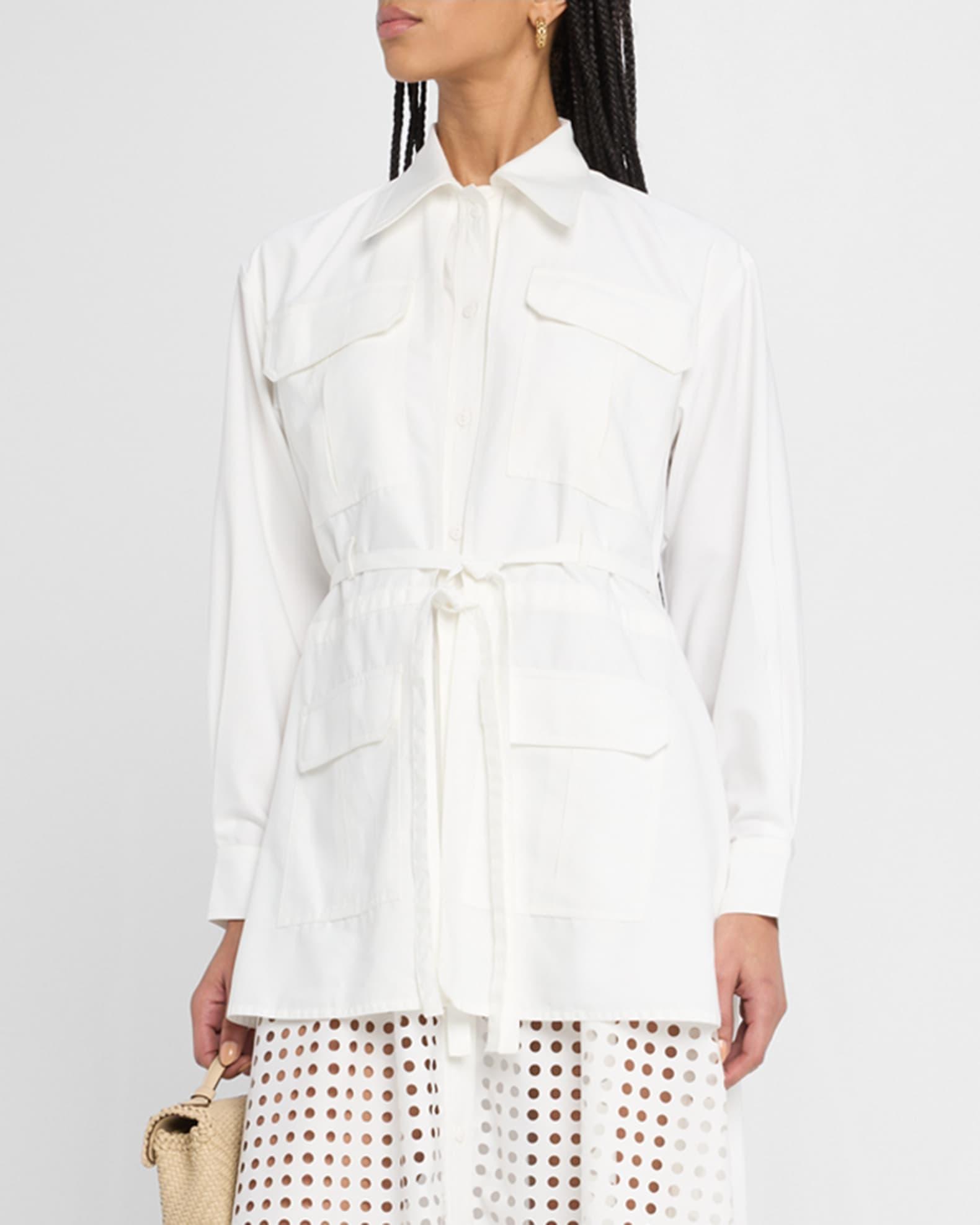Eleanor Cutout Tie-Waist Midi Shirtdress Product Image