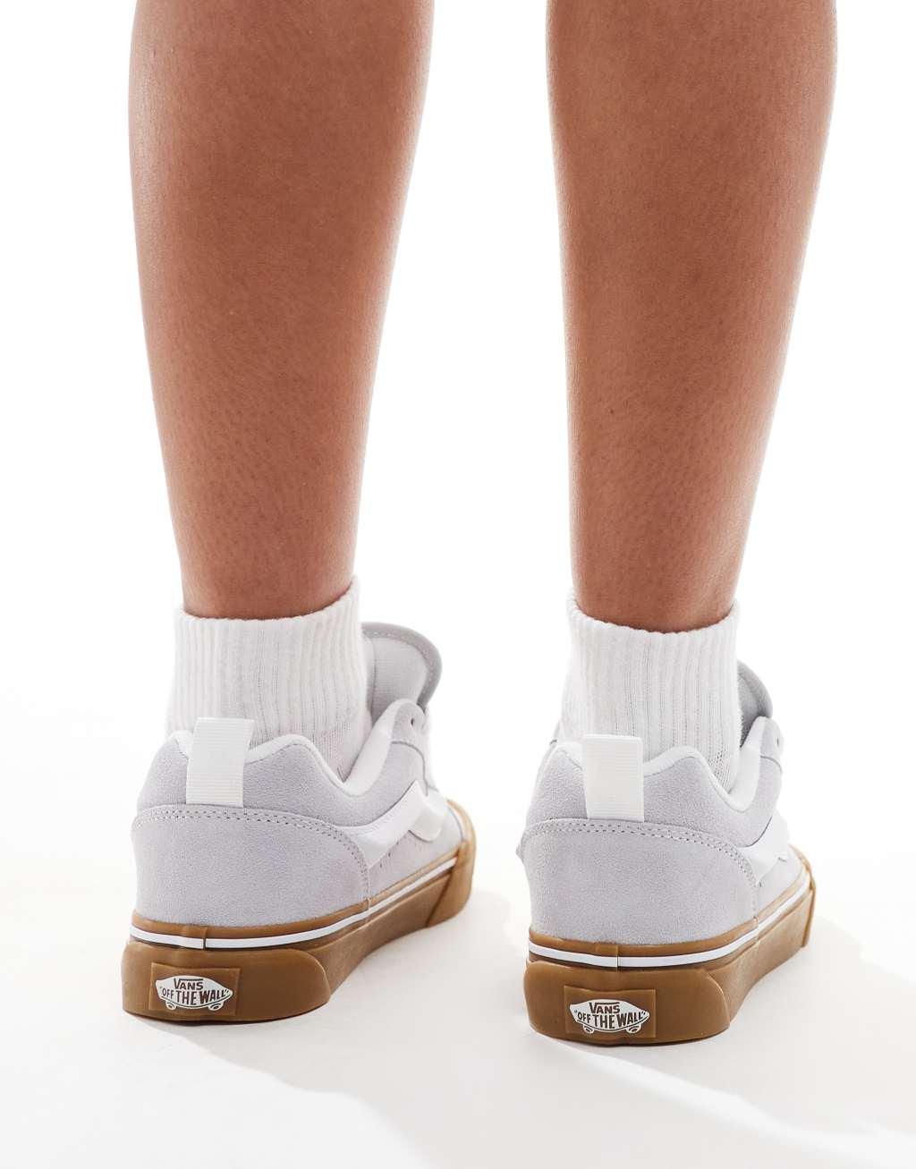 Vans Knu Skool gum sole sneakers in light gray Product Image